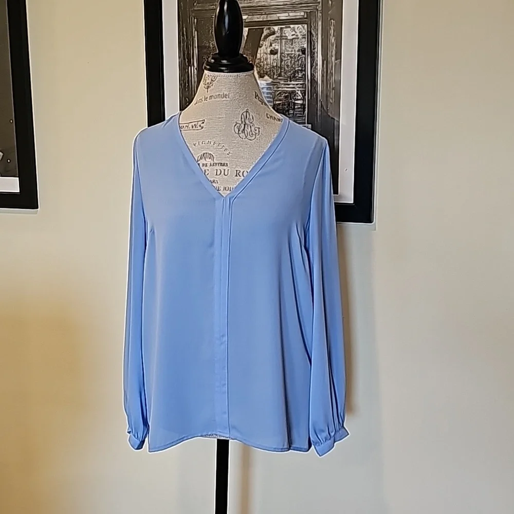 J. Crew blue blouse sz M - Picture 1 of 11